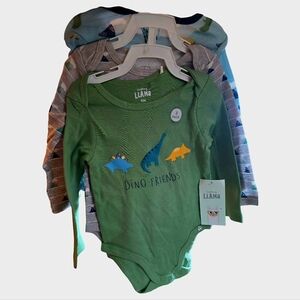 LAUGHUNG LLAMA 3 pk  baby long sleeve onesies NWT 9M Infant Baby 👶 Boy